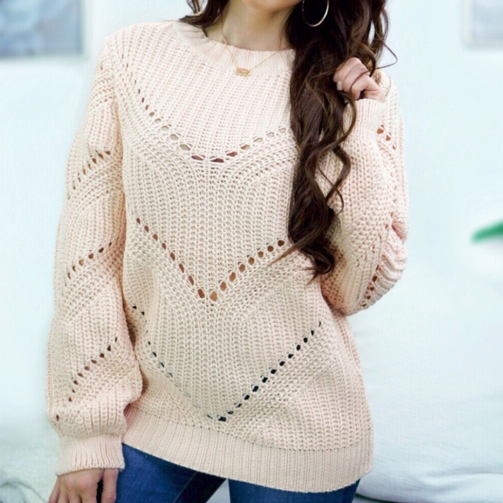 ❄Blush Cable Knit Sweater Sz S|M, L|XL
